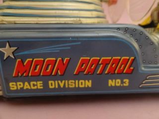 RARE NOMURA TN MOON PATROL CAR SPACE DIVISION N3 TIN LITHO TOY SHIP Bat.  Op 1950s 10
