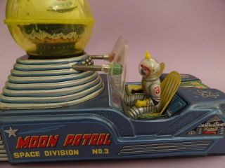 RARE NOMURA TN MOON PATROL CAR SPACE DIVISION N3 TIN LITHO TOY SHIP Bat.  Op 1950s 4