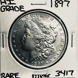 1897 Morgan Silver Dollar Hi Grade U.  S.  Rare Coin 3417