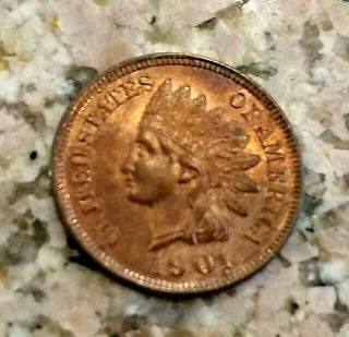 RARE 1901 U.  S INDIAN HEAD PENNY CLEAR SHARP DETAILS RD RED COLOR N/R 7