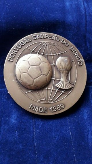 Riade 1989 Arábia Saudita Portugal World Champion Young Soccer Medal Bronze Rare