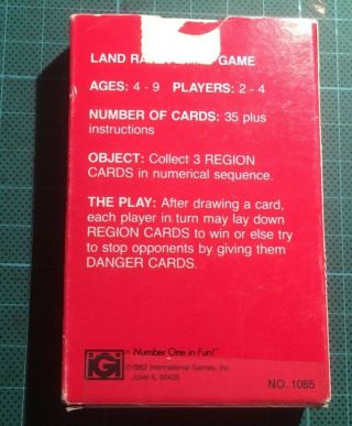 Rare 1982 Land Race UNO Card Game From International Games Inc No.  1085 COMPLETE 3