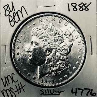 1888 Bu Gem Morgan Silver Dollar Unc Ms,  U.  S.  Rare Coin 4776