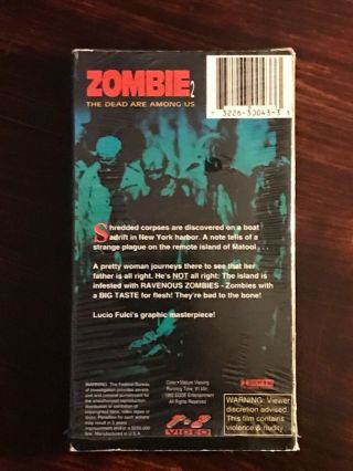 Zombie 2 VHS Rare Horror Gore Lucio Fulci T - Z Video EDDE Entertainment Version 2