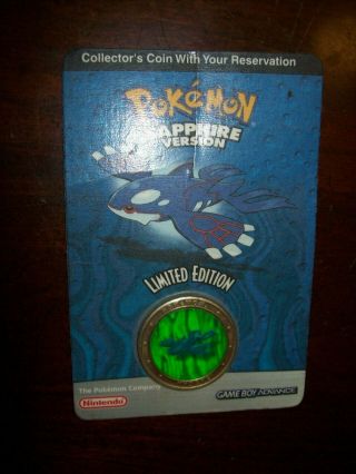 Pokemon Sapphire Version Collectors Coin 2003 Limited Edition Gameboy