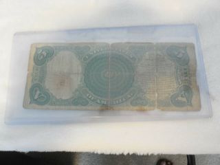 RARE 1907 RED SEAL ANDREW JACKSON LARGE 5 DOLLAR U.  S.  CURRENCY NOTE. 4