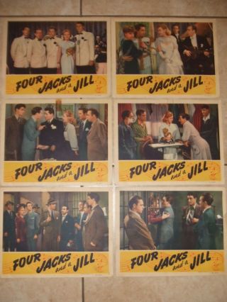 Rare 1942 Set 6 Four Jacks And A Jill Movie Lobby Cards Owned Eddie Foy Jr Iii