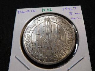 K56 Danzig 1927 5 Gulden Unc Rare