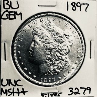 1897 Bu Gem Morgan Silver Dollar Unc Ms,  U.  S.  Rare Coin 3279