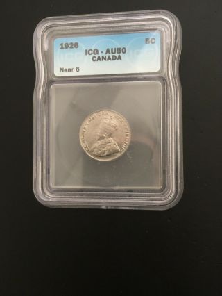Canada Canadian Five Cents Nickel 1926 Near 6 Choice Au Rare