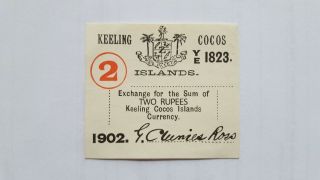 2 Rupies From Keeling And Cocos Islands Pick S127 Rare