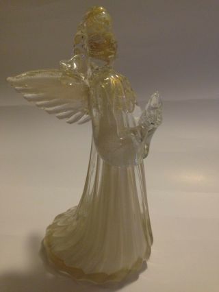 Murano Large Praying Angel - White & Gold - Hard To Find & Rare