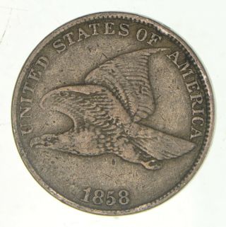Crisp - 1858 - Flying Eagle United States Cent - Rare 023