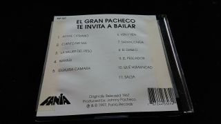 RARE CD SALSA.  EL GRAN PACHECO - TE INVITA A BAILAR.  1997 FANIA RECORDS 3