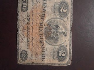 (E - 3206) EXTREMELY RARE 1875 Bank of Mecklenburg,  NC $2 Note - Hard to Find 2
