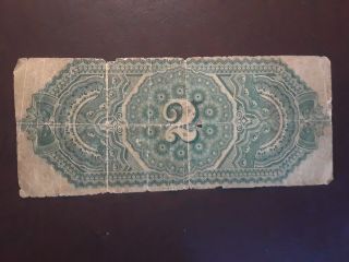 (E - 3206) EXTREMELY RARE 1875 Bank of Mecklenburg,  NC $2 Note - Hard to Find 4