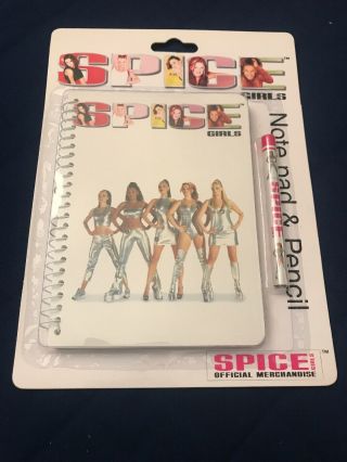 Rare Spice Girls Stationery Set Note Pad & Pencil Official Merchandise 1997