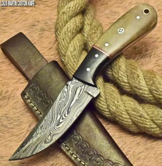 Louis Martin Rare Custom Handmade Fixed Blade Hunting Skinner Knife Camel Bone
