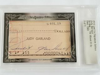 Rare Judy Garland Cut Auto 1/1 Leaf Authenticated - Wizard Of Oz