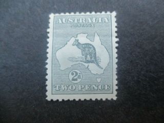 Kangaroo Stamps: 2d Grey 1st Watermark - Rare (d219)