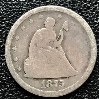 1875 S Twenty Cent Piece 20c San Francisco Rare Silver Type Coin 5924