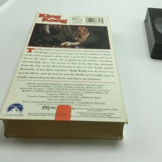 King Kong VHS Tape Movie 1996 Jeff Bridges Jessica Lange Rare 5