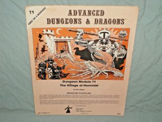 Ad&d 1st Edition Module - T1 The Village Of Hommlet (rare Monochrome And Vg, )