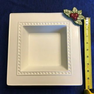 Nora Fleming Napkin Holder 9.  25 " Square Candy Dish Pearl Dot M5 Rare Inc.  Mini
