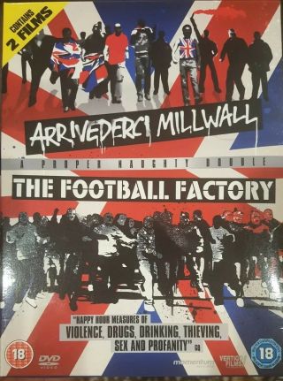 Arrivederci Millwall & The Football Factory Rare Dvd 2 - Disc Set Soccer Hooligans