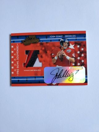 John Elway Pro Bowl Souvenirs Autographed Jersey Card 2/25 Rare 2003 Playoff.