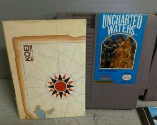 Nes Video Game Uncharted Waters W/ Map Cleaned Rare Collector 