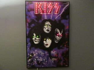 Kiss Poster Funky Lighted Led Sign Rare " Neon Like " 1998 Cool
