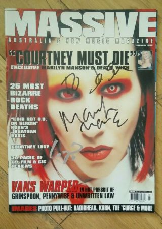 Marilyn Manson & Ginger Signed Autograph Memorabilia Rare Probably Unique