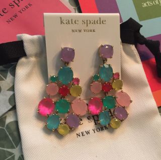 Gorgeous Kate Spade Gumdrop Chandelier Earrings Mindy Kaling Party Colorful Rare