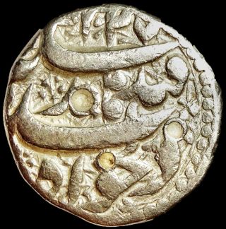 Mughal - Jahangir - Qandahar - Silver Rupee Ah1027//13 (1618 Ad) Rare Jr30
