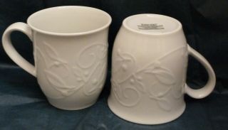 Dansk Floating Leaves Mug Set Of Two (2) - Rare Retails For $74.  95 Each Mug