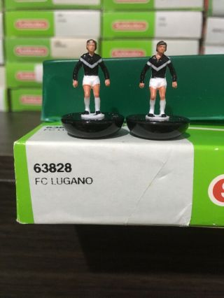 Subbuteo Lw Team - Fc Lugano Ref 63828.  Players Perfect.  - Very Rare