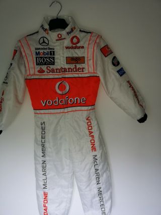 Vodafone Mclaren Mercedes Kids Overall Race Suit Rare F1 Hamilton Button Size 1