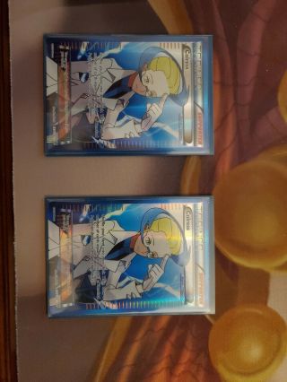 2x Colress - Full Art Ultra Rare Plasma Storm Pokemon Card 1 Sp And 1 Mp