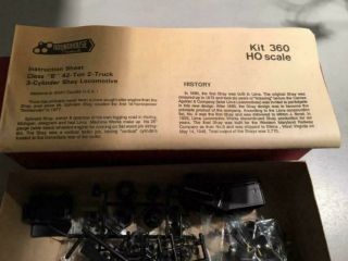 Very Rare Roundhouse Kit 360 Ho Scale Class - B 3 - Cylinder Shay Only