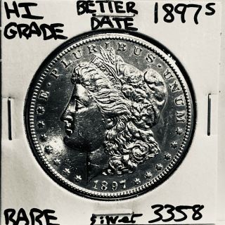1897 S Morgan Silver Dollar Hi Grade U.  S.  Rare Coin 3358
