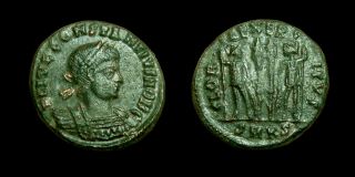 Constantius Ii As Caesar (soldiers & Standards) Cyzicus Ric Rarity: R5 (rare)