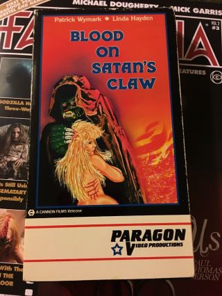 The Blood On Satans Claw Vhs,  Paragon Video,  Rare Horror Classic