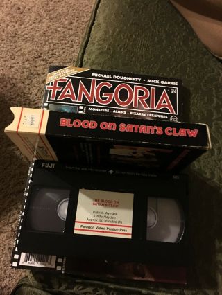 The Blood on Satans Claw VHS,  Paragon Video,  Rare Horror Classic 6