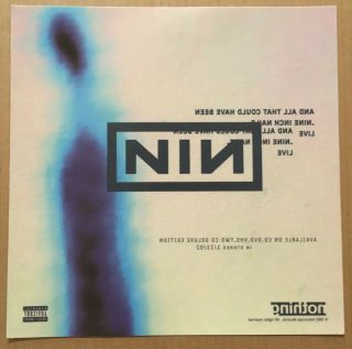 Nine Inch Nails Rare 2002 Promo Window Cling Poster Flat W/ Date Of All That Cd