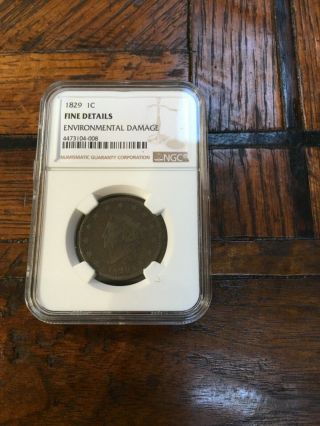 Rare 1829 Large Cent Ngc Fine Details