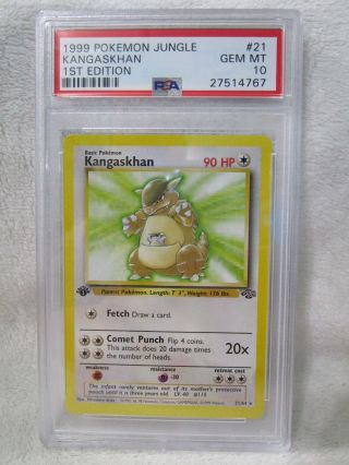Psa 10 Gem Kangaskhan 1st Edition Jungle Rare Pokemon Card 21/64 S40