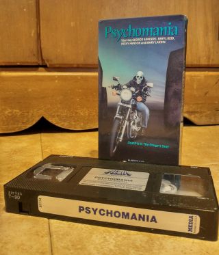 Psychomania VHS 1984 Media Home Video Rare George Sanders Cult Horror 3