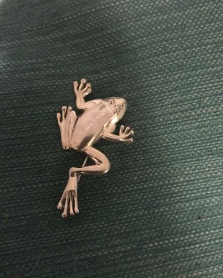 Sterling Silver Frog Brooch Pin Signed Glv Dematteo Tree Frog Rare Find