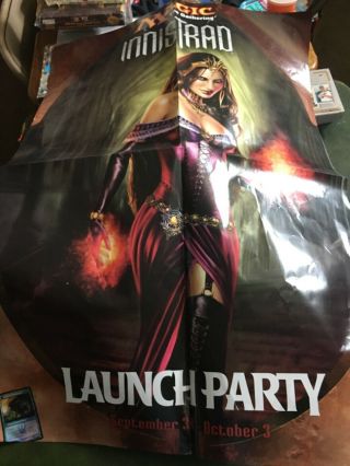 Magic The Gathering Liliana Of The Veil Innistrad Launch Party Poster Mtg Rare
